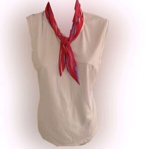 Nivo Tie Golf Shirt - M white , coral collar tie , nylon spandex